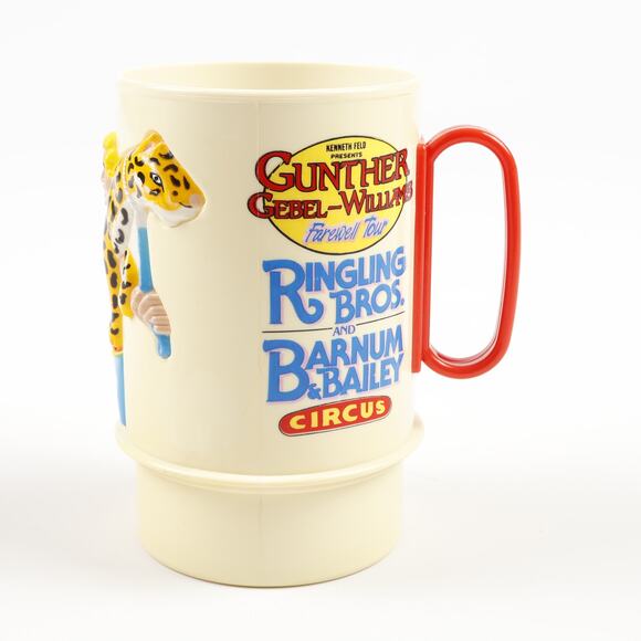 Vtg 1989 Ringling Barnum Circus Gunther Gebel Williams Farewell Tour Plastic Mug - Picture 5 of 9